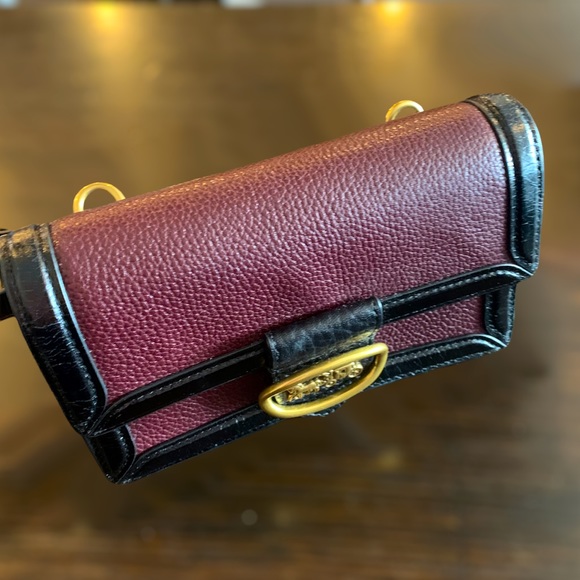 Coach Riley Convertible Bag Waist Belt Black Plum Pebbled Leather Bag - Picture 3 of 16